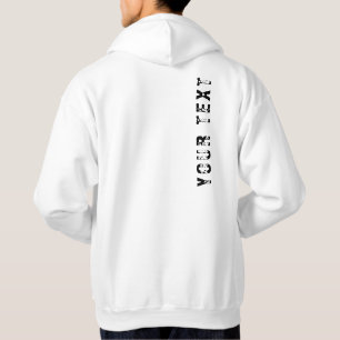Custom Back Design Your Text Template Men's White Hoodie