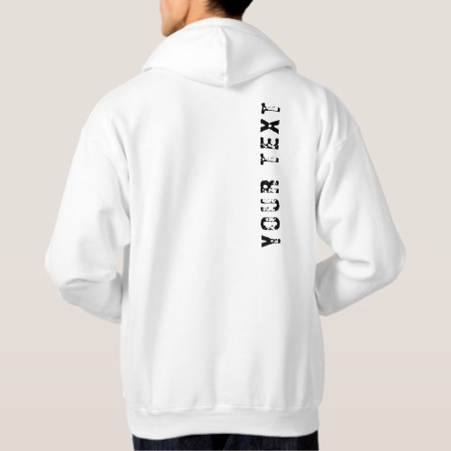 Custom Back Design Your Text Template Mens White Hoodie