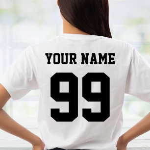 Custom Back Name and Number Personalized Sports T-Shirt