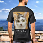 Custom Back Photo And Optional Text Personalized T-Shirt<br><div class="desc">Upload a photo, customize the text, and easily create your personalized photo t-shirt. Click EDIT to change the text color. You can TRANSFER this DESIGN on other Zazzle products and adjust it to fit most of the Zazzle items. Standard Studio designs are made in high-resolution vector graphics for a professional...</div>