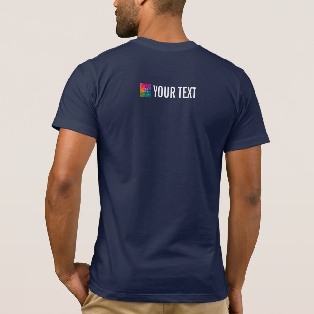Custom Back Print Add Image Text Mens Bella Canvas T-Shirt (Back)