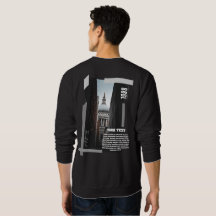 Custom Back Print Modern Urban Building Sweatshirt