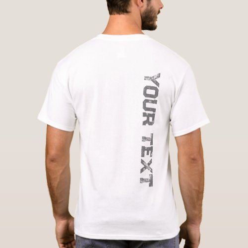 Custom Back Side Print Text Template Mens Modern T_Shirt