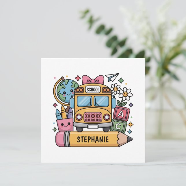 Custom Back-to-School Bus - Personalize (Standing Front)