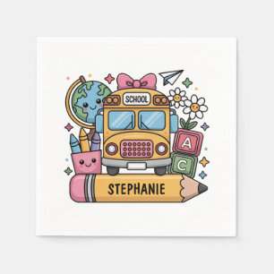 Custom Back-to-School Bus - Personalize Napkins