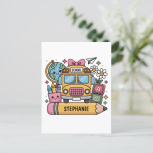 Custom Back-to-School Bus - Personalize Postcard