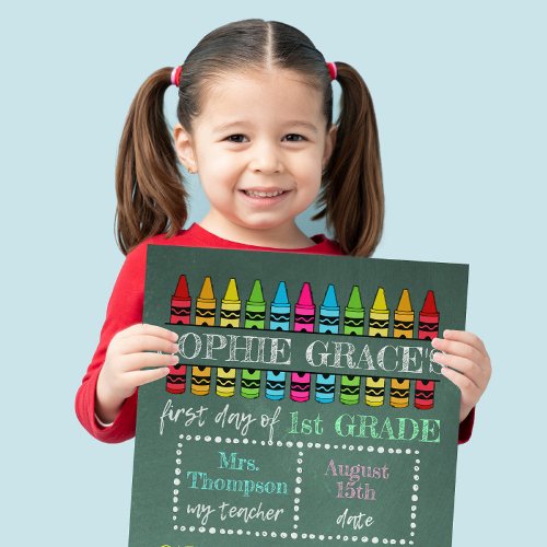 Custom Back to School Sign First Day of School Photo Print