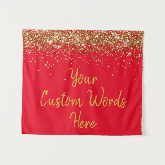Custom Backdrop Anniversary Party Photo Booth Red (Front (Horizontal))