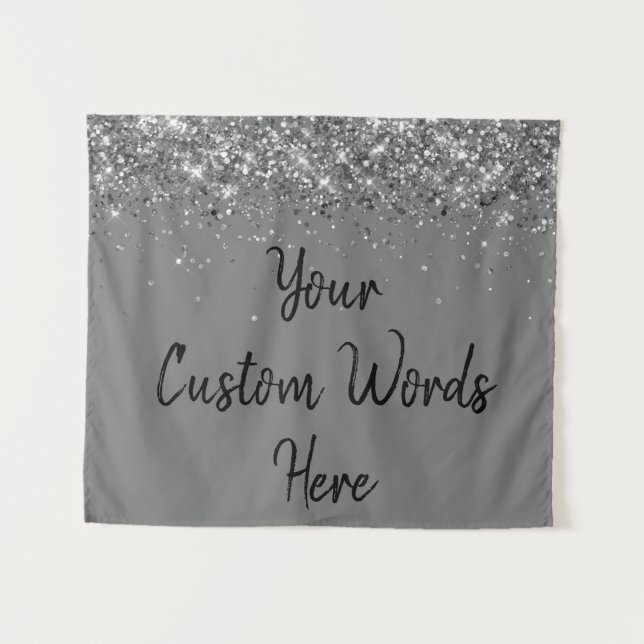 Custom Backdrop Anniversary Photo Booth Gray Grey (Front (Horizontal))
