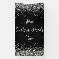 Custom Backdrop Birthday Party Photo Black Silver