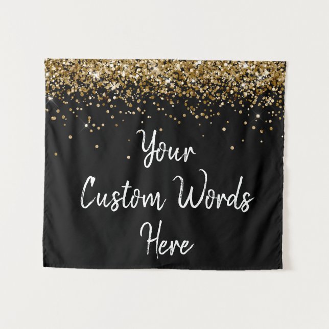 Custom Backdrop Birthday Party Photo Booth Black (Front (Horizontal))