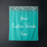 Custom Backdrop Birthday Party Photo Booth Blue<br><div class="desc">custom backdrop for photo booth,  hen weekend wedding photobooth sparkly,  sweet 16 quinceanera 40th 50th,  sparkle birthday party personalized 30th,  fifteen 15th sweet sixteen 16th,  twenty-fifth 25th twenty first prop,  turquoise blue silver baby shower,  daughter girl wife twinkle glitter,  granddaughter son boy 5th fifth,  anniversary bridal 20th 10th 80th</div>