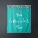 Custom Backdrop Birthday Party Photo Booth Blue<br><div class="desc">custom backdrop for photo booth,  hen weekend wedding photobooth sparkly,  sweet 16 quinceanera 40th 50th,  sparkle birthday party personalized 30th,  fifteen 15th sweet sixteen 16th,  twenty-fifth 25th twenty first prop,  turquoise blue silver baby shower,  daughter girl wife twinkle glitter,  granddaughter son boy 5th fifth,  anniversary bridal 20th 10th 80th</div>