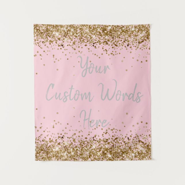 Custom Backdrop Birthday Party Photo Booth Blush (Front)