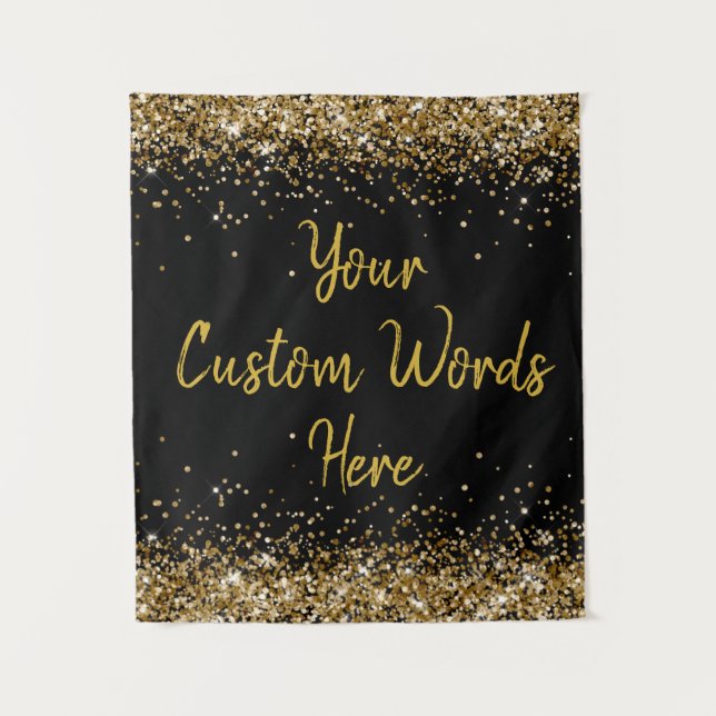 Custom Backdrop Birthday Party Photo Booth Gold (Front)