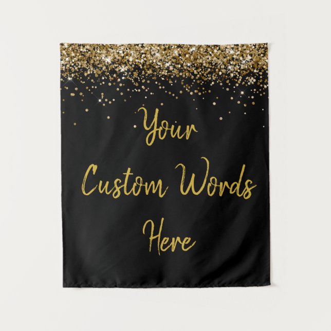 Custom Backdrop Birthday Party Photo Booth Gold (Front)