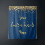 Custom Backdrop Birthday Party Photo Booth Gold<br><div class="desc">custom backdrop for photo booth,  hen weekend wedding photobooth sparkly,  sweet 16 quinceanera 40th 50th,  sparkle birthday party personalized 30th,  fifteen 15th sweet sixteen 16th,  twenty-fifth 25th twenty first prop,  navy blue gold baby shower,  daughter girl wife twinkle glitter,  granddaughter  boy 5th fifth,  anniversary bridal 20th 10th 80th</div>