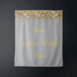 Custom Backdrop Birthday Party Photo Booth Gray<br><div class="desc">custom backdrop for photo booth,  hen weekend wedding photobooth sparkly,  sweet 16 quinceanera 40th 50th,  sparkle birthday party personalized 30th,  fifteen 15th sweet sixteen 16th,  twenty-fifth 25th twenty first prop,  gray grey gold baby shower,  daughter girl wife twinkle glitter,  granddaughter  boy 5th fifth,  anniversary bridal 20th 10th 80th</div>