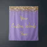 Custom Backdrop Birthday Party Photo Booth Lilac<br><div class="desc">custom backdrop for photo booth,  hen weekend wedding photobooth sparkly,  sweet 16 quinceanera 40th 50th,  sparkle birthday party personalized 30th,  fifteen 15th sweet sixteen 16th,  twenty-fifth 25th twenty first prop,  lilac purple gold baby shower,  daughter girl wife twinkle glitter,  granddaughter son boy 5th fifth,  anniversary bridal 20th 10th 80th</div>