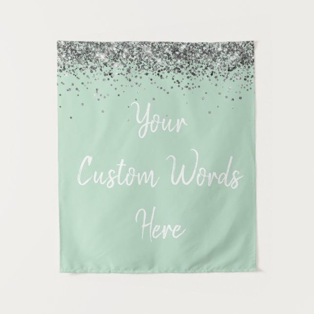 Custom Backdrop Birthday Party Photo Booth Mint (Front)