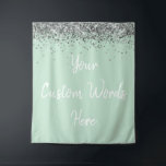 Custom Backdrop Birthday Party Photo Booth Mint<br><div class="desc">custom backdrop for photo booth,  hen weekend wedding photobooth sparkly,  sweet 16 quinceanera 40th 50th,  sparkle birthday party personalized 30th,  fifteen 15th sweet sixteen 16th,  twenty-fifth 25th twenty first prop,  mint green silver baby shower,  daughter girl wife twinkle glitter,  granddaughter son boy 5th fifth,  anniversary bridal 20th 10th 80th</div>