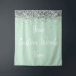 Custom Backdrop Birthday Party Photo Booth Mint<br><div class="desc">custom backdrop for photo booth,  hen weekend wedding photobooth sparkly,  sweet 16 quinceanera 40th 50th,  sparkle birthday party personalized 30th,  fifteen 15th sweet sixteen 16th,  twenty-fifth 25th twenty first prop,  mint green silver baby shower,  daughter girl wife twinkle glitter,  granddaughter son boy 5th fifth,  anniversary bridal 20th 10th 80th</div>