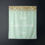 Custom Backdrop Birthday Party Photo Booth Mint<br><div class="desc">custom backdrop for photo booth,  hen weekend wedding photobooth sparkly,  sweet 16 quinceanera 40th 50th,  sparkle birthday party personalized 30th,  fifteen 15th sweet sixteen 16th,  twenty-fifth 25th twenty first prop,  mint green gold baby shower,  daughter girl wife twinkle glitter,  granddaughter boy 5th fifth,  anniversary bridal 20th 10th 80th</div>