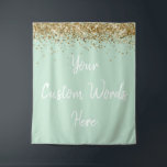 Custom Backdrop Birthday Party Photo Booth Mint<br><div class="desc">custom backdrop for photo booth,  hen weekend wedding photobooth sparkly,  sweet 16 quinceanera 40th 50th,  sparkle birthday party personalized 30th,  fifteen 15th sweet sixteen 16th,  twenty-fifth 25th twenty first prop,  mint green gold baby shower,  daughter girl wife twinkle glitter,  granddaughter boy 5th fifth,  anniversary bridal 20th 10th 80th</div>