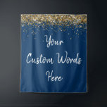 Custom Backdrop Birthday Party Photo Booth Navy<br><div class="desc">custom backdrop for photo booth,  hen weekend wedding photobooth sparkly,  sweet 16 quinceanera 40th 50th,  sparkle birthday party personalized 30th,  fifteen 15th sweet sixteen 16th,  twenty-fifth 25th twenty first prop,  navy blue white gold baby,  son boy man husband grandson,  twinkle glitter anniversary 5th fifth,  bridal shower 20th 10th 80th</div>