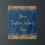 Custom Backdrop Birthday Party Photo Booth Navy<br><div class="desc">custom backdrop for photo booth,  birthday party twinkle 15th 18th,  glitter anniversary sweet 16 16th,  personalized 30th 21st 25th 35th,  bridal shower hen do wedding,  boy son man husband daughter,  girl wife prop bachelorette sparkle,  quinceanera 40th 50th 60th 70th,  bride sparkly vow renewal graduation,  10th grad navy blue gold</div>