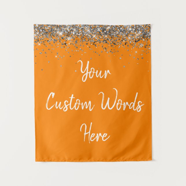 Custom Backdrop Birthday Party Photo Booth Orange (Front)