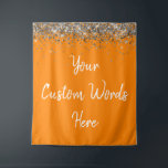 Custom Backdrop Birthday Party Photo Booth Orange<br><div class="desc">custom backdrop for photo booth,  hen weekend wedding photobooth sparkly,  sweet 16 quinceanera 40th 50th,  sparkle birthday party personalized 30th,  fifteen 15th sweet sixteen 16th,  twenty-fifth 25th twenty first prop,  orange white silver baby shower,  daughter girl wife twinkle glitter,  granddaughter son boy 5th fifth,  anniversary bridal 20th 10th 80th</div>