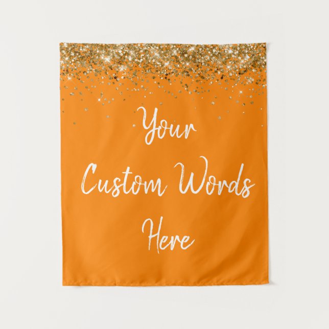 Custom Backdrop Birthday Party Photo Booth Orange (Front)