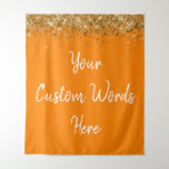 Custom Backdrop Birthday Party Photo Booth Orange<br><div class="desc">custom backdrop for photo booth,  hen weekend wedding photobooth sparkly,  sweet 16 quinceanera 40th 50th,  sparkle birthday party personalized 30th,  fifteen 15th sweet sixteen 16th,  twenty-fifth 25th twenty first prop,  orange white gold baby shower,  daughter girl wife twinkle glitter,  granddaughter son boy 5th fifth,  anniversary bridal 20th 10th 80th</div>