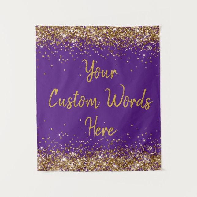 Custom Backdrop Birthday Party Photo Booth Purple (Front)