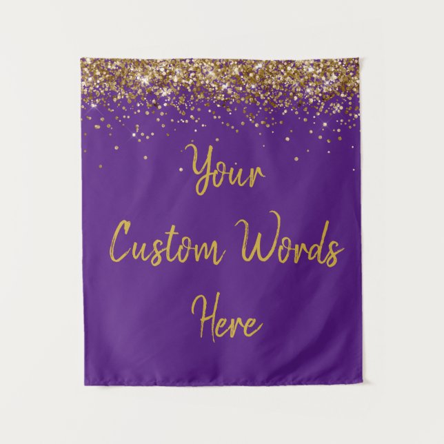 Custom Backdrop Birthday Party Photo Booth Purple (Front)