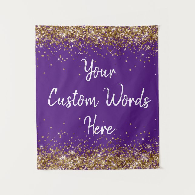 Custom Backdrop Birthday Party Photo Booth Purple (Front)