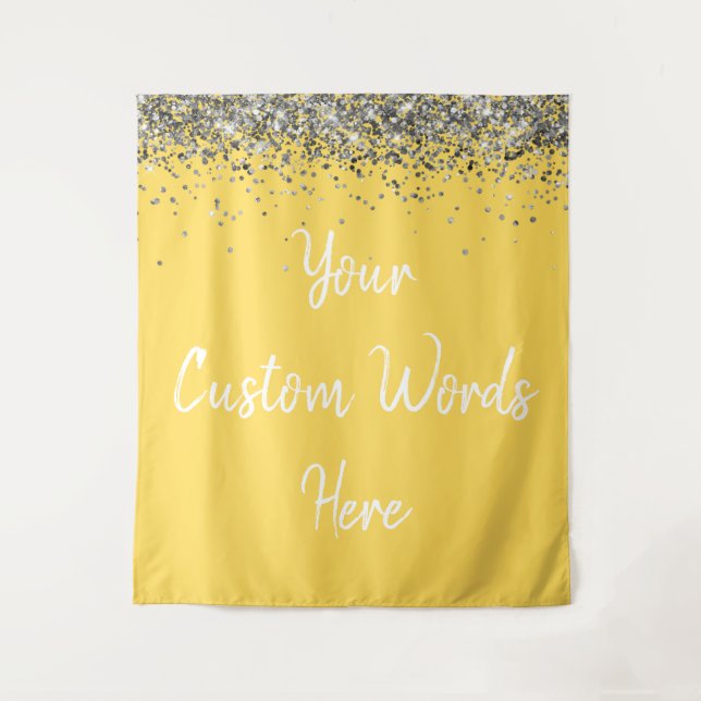 Custom Backdrop Birthday Party Photo Booth Yellow (Front)