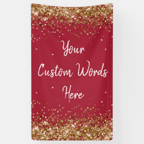 Custom Backdrop Birthday Party Photo Burgundy Gold Banner