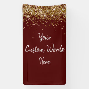 Custom Backdrop Birthday Party Photo Maroon & Gold Banner