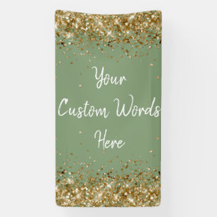 Custom Backdrop Birthday Party Photo Sage & Gold Banner