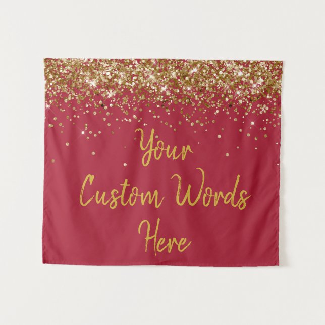 Custom Backdrop Birthday Photo Booth Burgundy Prop (Front (Horizontal))