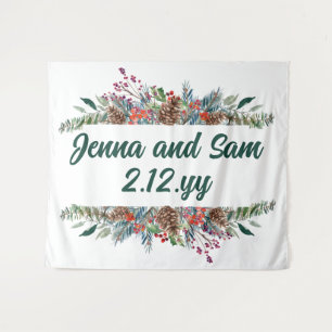 Custom Backdrop Classic Winter Wedding Photo Booth