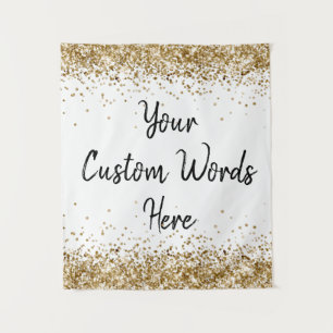 Custom Backdrop Personalized Photobooth White Gold