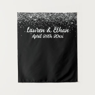 Custom Backdrop Wedding Photo Booth Black & White