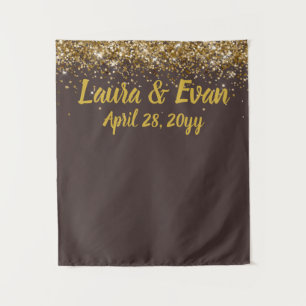 Custom Backdrop Wedding Photo Booth Brown & Gold
