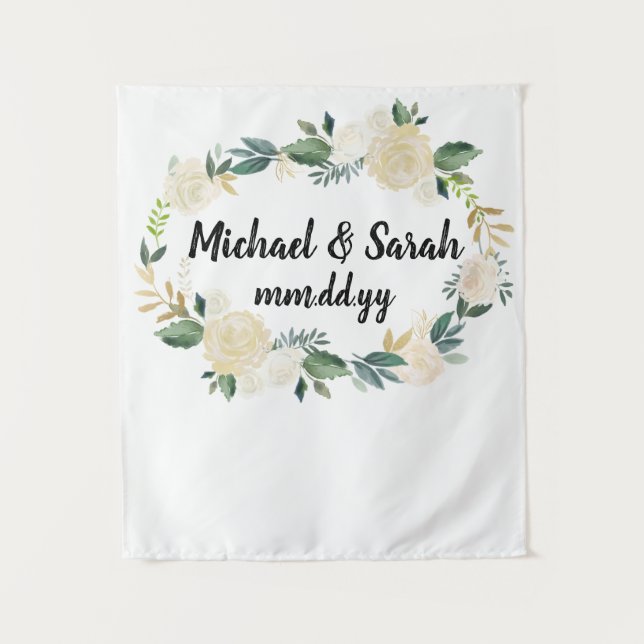 Custom Backdrop Wedding Photo Booth Greenery Prop (Front)