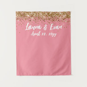 Custom Backdrop Wedding Photo Booth Pale Pink Gold