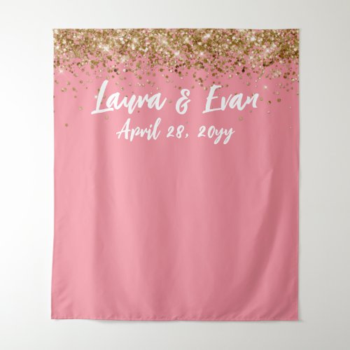 Custom Backdrop Wedding Photo Booth Pale Pink Gold
