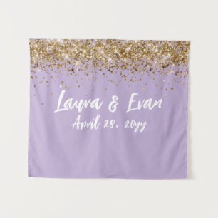 Custom Backdrop Wedding Photo Booth Purple & Gold